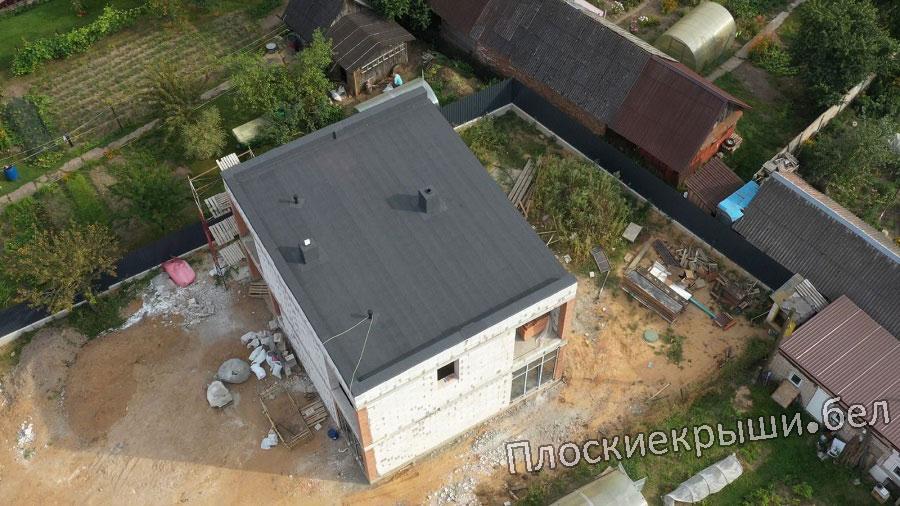 Монтаж плоской кровли в аг. Ратомка пример